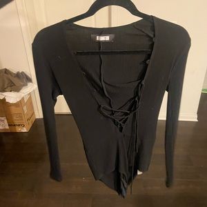 Reformation lace up body suit